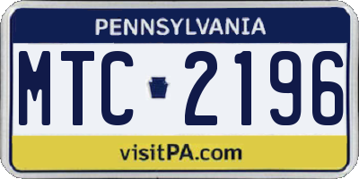PA license plate MTC2196