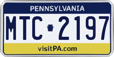 PA license plate MTC2197