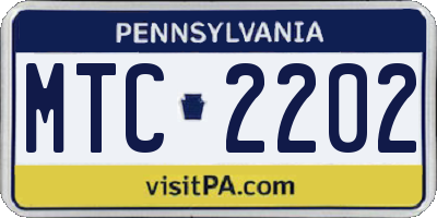 PA license plate MTC2202
