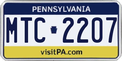 PA license plate MTC2207
