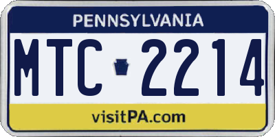 PA license plate MTC2214