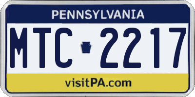 PA license plate MTC2217