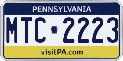 PA license plate MTC2223