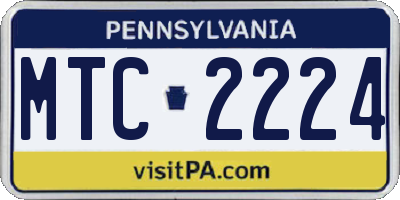 PA license plate MTC2224