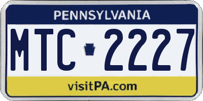 PA license plate MTC2227
