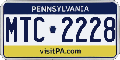 PA license plate MTC2228