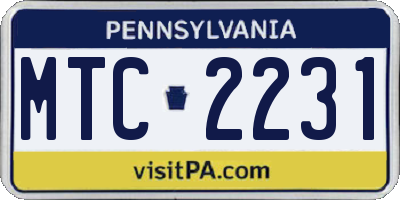 PA license plate MTC2231