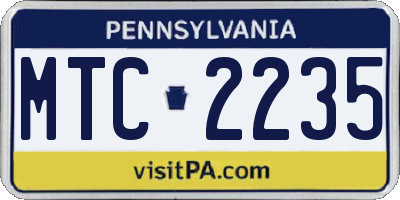 PA license plate MTC2235