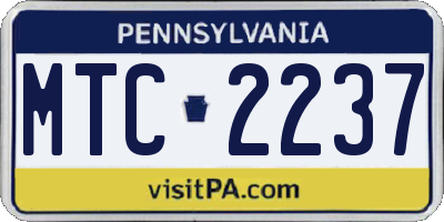 PA license plate MTC2237