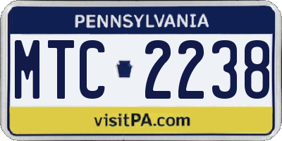 PA license plate MTC2238