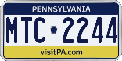 PA license plate MTC2244