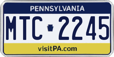PA license plate MTC2245