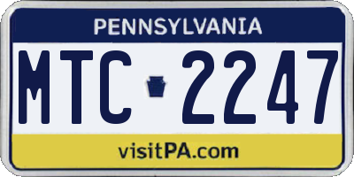 PA license plate MTC2247