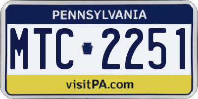 PA license plate MTC2251