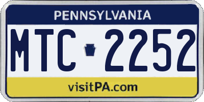 PA license plate MTC2252