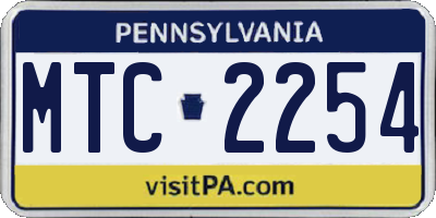 PA license plate MTC2254