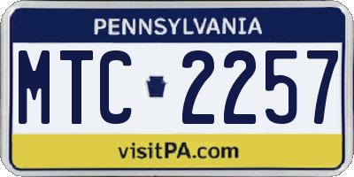 PA license plate MTC2257