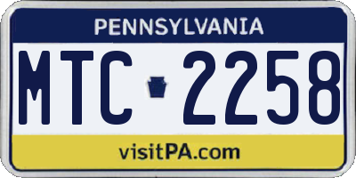 PA license plate MTC2258