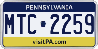 PA license plate MTC2259