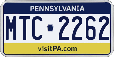 PA license plate MTC2262