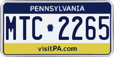 PA license plate MTC2265