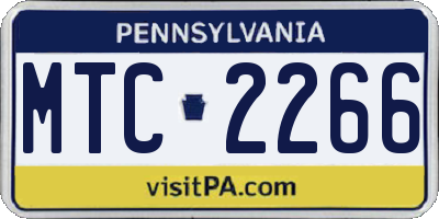 PA license plate MTC2266