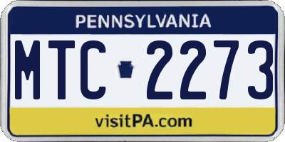PA license plate MTC2273