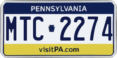 PA license plate MTC2274