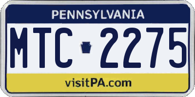 PA license plate MTC2275