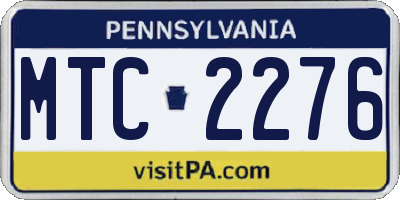 PA license plate MTC2276