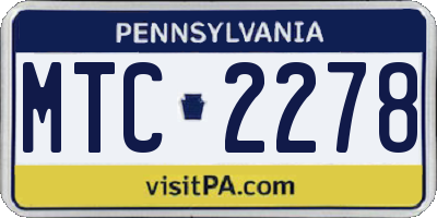 PA license plate MTC2278