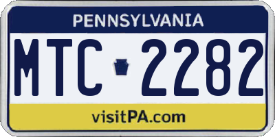 PA license plate MTC2282