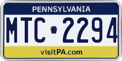 PA license plate MTC2294