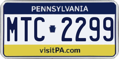 PA license plate MTC2299