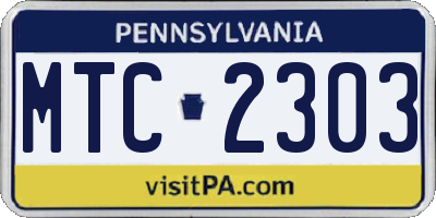 PA license plate MTC2303