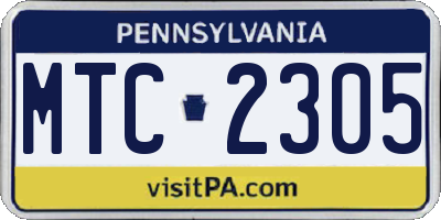 PA license plate MTC2305