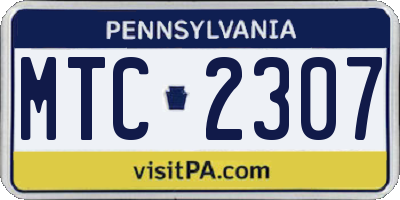 PA license plate MTC2307