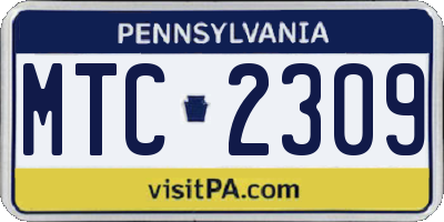 PA license plate MTC2309