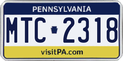 PA license plate MTC2318