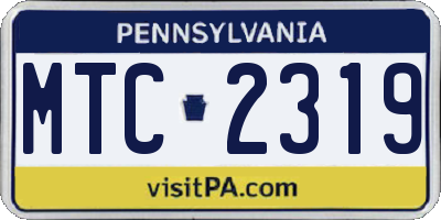 PA license plate MTC2319