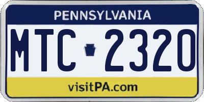 PA license plate MTC2320