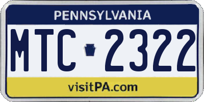 PA license plate MTC2322