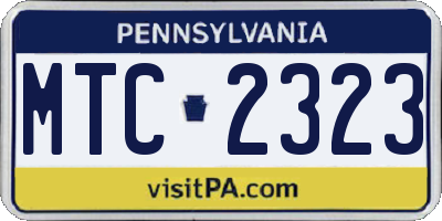 PA license plate MTC2323