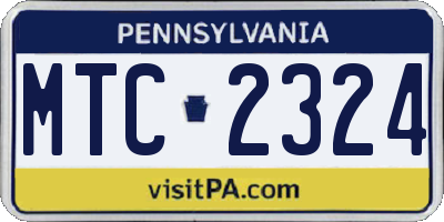 PA license plate MTC2324
