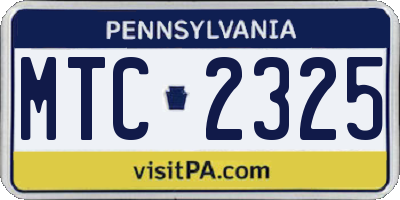 PA license plate MTC2325