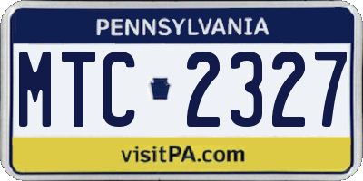 PA license plate MTC2327