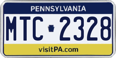 PA license plate MTC2328