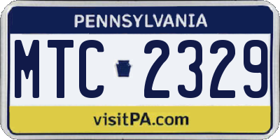 PA license plate MTC2329