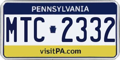 PA license plate MTC2332