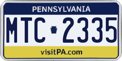 PA license plate MTC2335